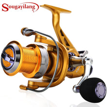 Load image into Gallery viewer, Sougayilang Carp Fishing Reel CNC Metal Spool Double Brake Spinning Fishing Reel Wheel for Freshwater Saltwater Travel Fishing