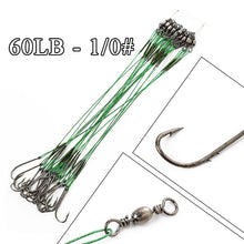 Load image into Gallery viewer, FTK 20pcs 12-25cm Steel Wire Leader Fishing Line Rig With Hook Swivel Leadcore Fishing Leash 20-80LB Leashes For Fishing