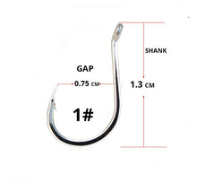 Load image into Gallery viewer, 50pcs/ Lots octopus Fishhooks High Carbon Chmical Sharpen Barbed Circle Hook Tackle  wholesale Supplier fishing hooks sets