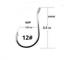 Load image into Gallery viewer, 50pcs/ Lots octopus Fishhooks High Carbon Chmical Sharpen Barbed Circle Hook Tackle  wholesale Supplier fishing hooks sets