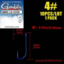 Load image into Gallery viewer, 10pcs/lot 2#-10# Blue Fishing Hooks  High Carbon Steel 2320  Kirby Sea Hooks With Ringed Pesca Tackle hooks gamakatsu