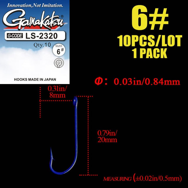 10pcs/lot 2#-10# Blue Fishing Hooks  High Carbon Steel 2320  Kirby Sea Hooks With Ringed Pesca Tackle hooks gamakatsu