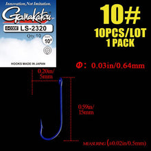 Load image into Gallery viewer, 10pcs/lot 2#-10# Blue Fishing Hooks  High Carbon Steel 2320  Kirby Sea Hooks With Ringed Pesca Tackle hooks gamakatsu