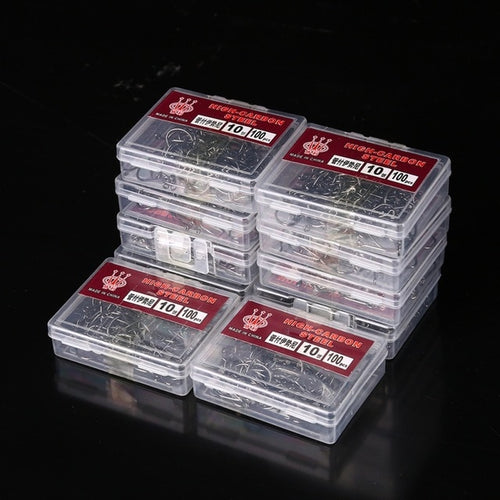 100PCS High Carbon Steel Fishhooks barbed Hook Soft Lure Fishing Bait Fish hooks High Efficiency Barbed Fishing Hooks