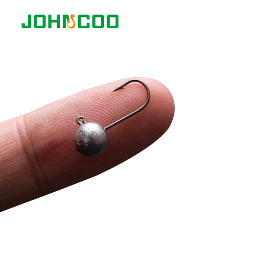 JOHNCOO 10pcs Jig Head Hook Rockfish Hook 1g 1.5g 2g 3g 5g Fishing Hook Soft Worm Jig Hook Lead Head Hook
