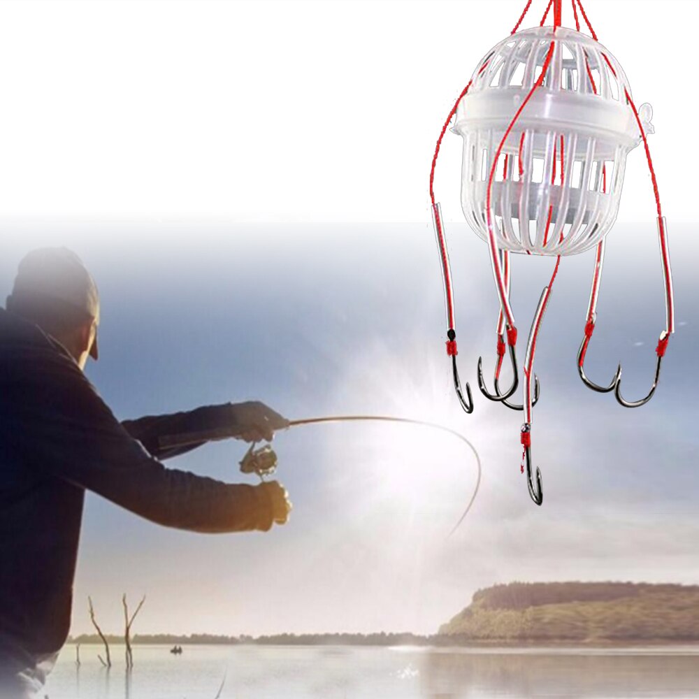 1pc Explosion Fishing Hook Fishing Lure Bait Trap Feeder Cage Sharp Fishing Hook with Stainless Steel Springs крючки рыболовные