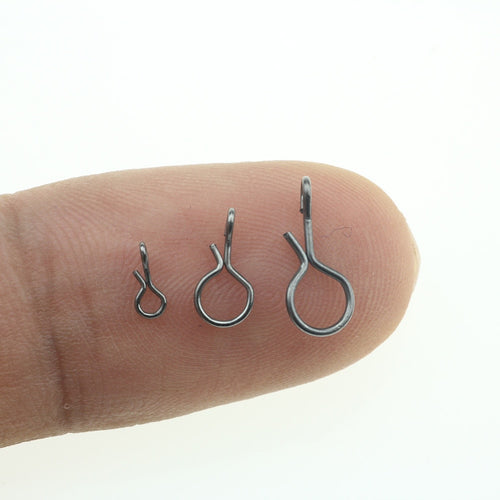 Rompin 100pcs/bag Fly Fishing Snap Quick change connect snap for Flies Hook & Lures Black Color High Carbon Steel Tackle