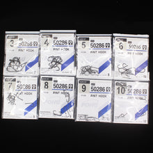 Load image into Gallery viewer, 10pcs 50286 Sea Hook Pint Hook with Eyes Stainless black Big Extra Long Shank Fishing Hooks  owner