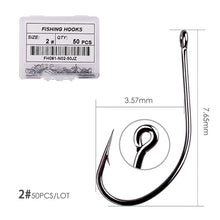 Load image into Gallery viewer, 50pcs 10pcs Coating High Carbon Stainless Steel Barbed Carp Fishing Hooks Pack with Retail Original Box Fishing Hook Tackle