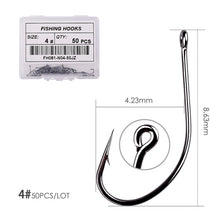 Load image into Gallery viewer, 50pcs 10pcs Coating High Carbon Stainless Steel Barbed Carp Fishing Hooks Pack with Retail Original Box Fishing Hook Tackle