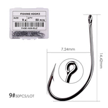 Load image into Gallery viewer, 50pcs 10pcs Coating High Carbon Stainless Steel Barbed Carp Fishing Hooks Pack with Retail Original Box Fishing Hook Tackle