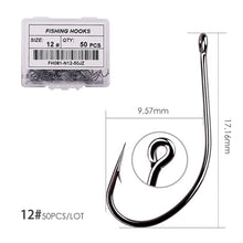 Load image into Gallery viewer, 50pcs 10pcs Coating High Carbon Stainless Steel Barbed Carp Fishing Hooks Pack with Retail Original Box Fishing Hook Tackle