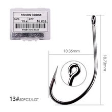 Load image into Gallery viewer, 50pcs 10pcs Coating High Carbon Stainless Steel Barbed Carp Fishing Hooks Pack with Retail Original Box Fishing Hook Tackle