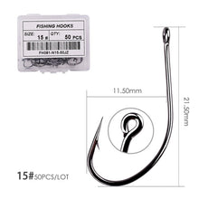Load image into Gallery viewer, 50pcs 10pcs Coating High Carbon Stainless Steel Barbed Carp Fishing Hooks Pack with Retail Original Box Fishing Hook Tackle