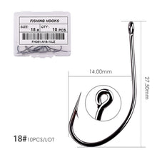 Load image into Gallery viewer, 50pcs 10pcs Coating High Carbon Stainless Steel Barbed Carp Fishing Hooks Pack with Retail Original Box Fishing Hook Tackle