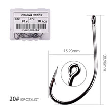 Load image into Gallery viewer, 50pcs 10pcs Coating High Carbon Stainless Steel Barbed Carp Fishing Hooks Pack with Retail Original Box Fishing Hook Tackle