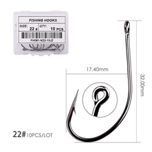 Load image into Gallery viewer, 50pcs 10pcs Coating High Carbon Stainless Steel Barbed Carp Fishing Hooks Pack with Retail Original Box Fishing Hook Tackle