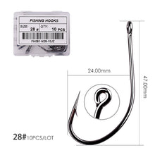 Load image into Gallery viewer, 50pcs 10pcs Coating High Carbon Stainless Steel Barbed Carp Fishing Hooks Pack with Retail Original Box Fishing Hook Tackle