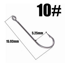 Load image into Gallery viewer, 30pcs/pack 3#-10# Fishing Hooks  Sea Hook  Stainless Steel White Big Extra 50286 Long Shank Pint Hook with Eyes owner