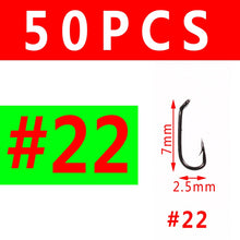 Load image into Gallery viewer, Bimoo 50pcs Fly Fishing Dry Fly Hook 2X Standard Wire Nymph Hook Black Nickel Finish Fly Tying Material Sizes 14 16 18 20 22