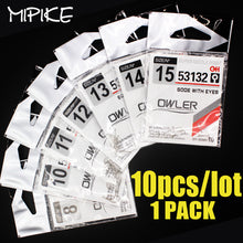 Load image into Gallery viewer, 10pcs Fishing Hook SODE with eyes  Barbed Fishhook Bent Fly Fishing Tackle hook AD Sharp Ringed Carp Hook GAC