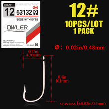 Load image into Gallery viewer, 10pcs Fishing Hook SODE with eyes  Barbed Fishhook Bent Fly Fishing Tackle hook AD Sharp Ringed Carp Hook GAC