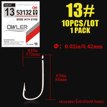 Load image into Gallery viewer, 10pcs Fishing Hook SODE with eyes  Barbed Fishhook Bent Fly Fishing Tackle hook AD Sharp Ringed Carp Hook GAC