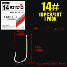 Load image into Gallery viewer, 10pcs Fishing Hook SODE with eyes  Barbed Fishhook Bent Fly Fishing Tackle hook AD Sharp Ringed Carp Hook GAC