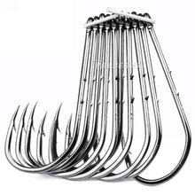 Load image into Gallery viewer, 50 pcs/ lot Carbon Steel Fishing Hooks High Carbon Steel With Notches Fishing Hook Baitholder Fishing Artificial Bait Pond Bait