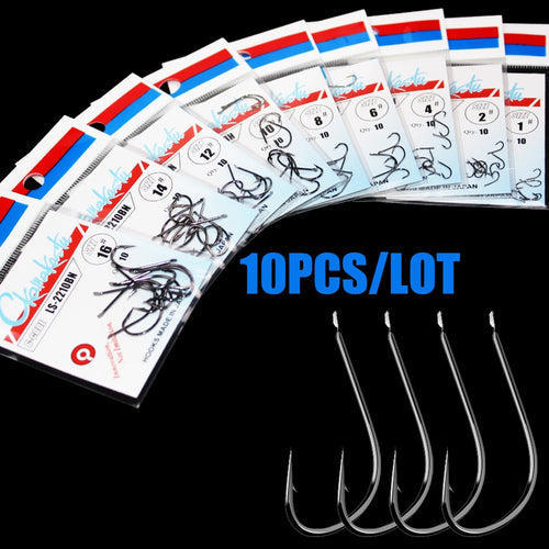 10pcs/lot 1#-18# black Maruseigo Hook No Ring Carp Fishing Hooks Seawater and Fresh Water Hooks gamakatsu
