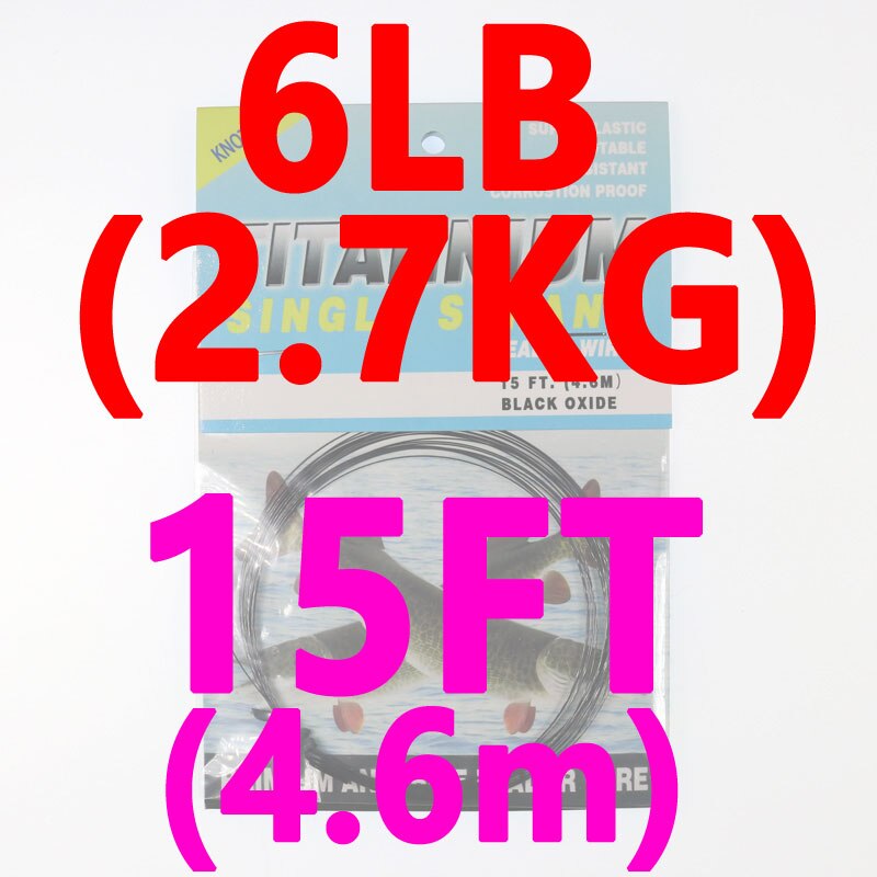 Wifreo 15ft/4.6m No Kink Titanium Leader Line Saltwater Pike Fishing Leaders / Trace Fly Tying Wiggle Tail Link Wire