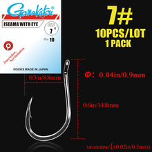 Load image into Gallery viewer, 10pcs/lot  Iseama Circle Carp Eyed Fishing Hook Size 1/0-14# Ring eye Japan Fishhooks Single Jig Hook Pech gamakatsu
