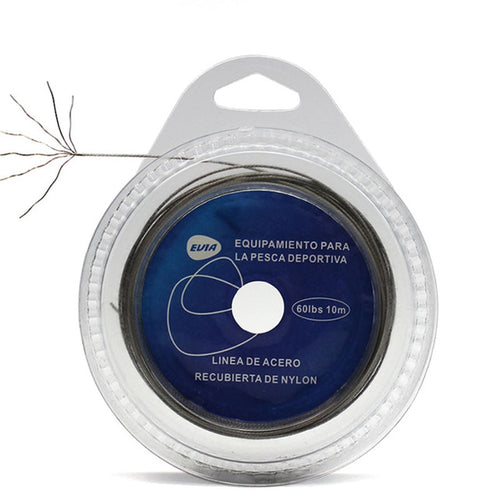 10M 7 Strands Coated Braided Stainless Wire Fishing Rigging Material Coating Wire Leader Coating Jigging Wire Lead Fish Line