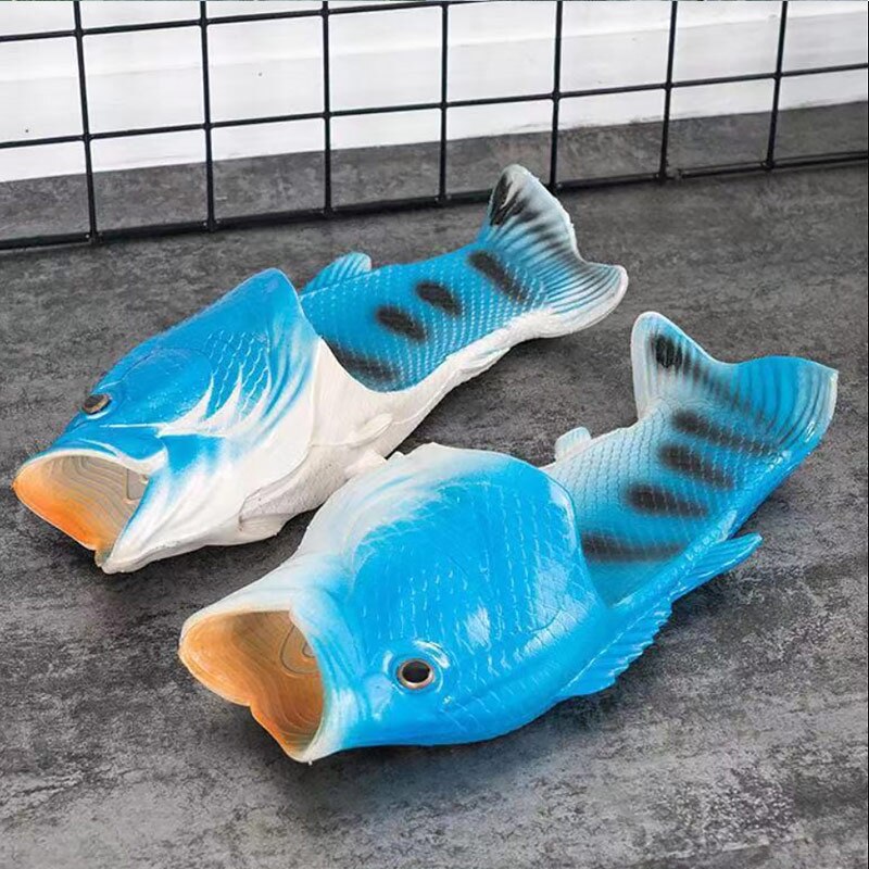 2020 Fashion New Arrival Large Size 35-47 Fish Beach Slippers Men Summer Shoes Unisex Outside Slippers