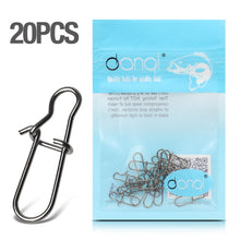 Load image into Gallery viewer, DONQL 20/50/100Pcs Stainless Steel Fishing Snaps Connector Fishing Hook Line Fast Clip Lock Swivel Solid Connector Safety Snaps