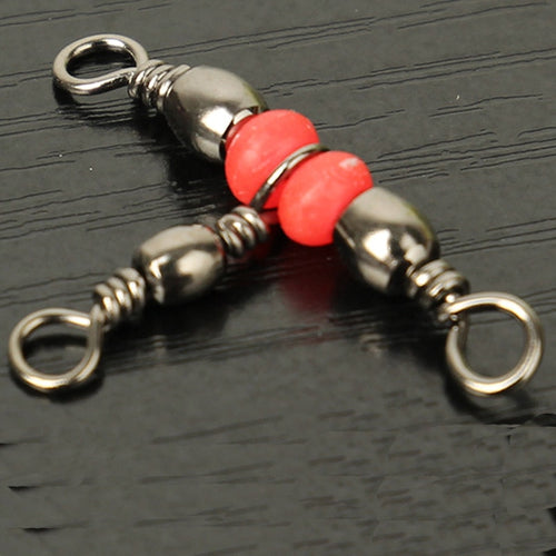 20Pcs/lot Fishing Snap Swivel 3 Way Barrel Swivel Ring Fishhook Lure Line Connector With Beads Fishing Accessory X337