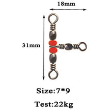 Load image into Gallery viewer, 20Pcs/lot Fishing Snap Swivel 3 Way Barrel Swivel Ring Fishhook Lure Line Connector With Beads Fishing Accessory X337