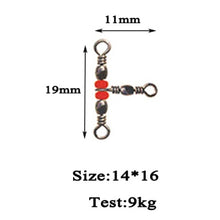 Load image into Gallery viewer, 20Pcs/lot Fishing Snap Swivel 3 Way Barrel Swivel Ring Fishhook Lure Line Connector With Beads Fishing Accessory X337