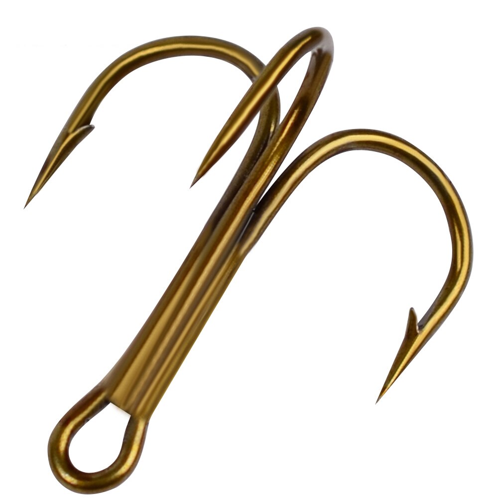 50pcs Treble Fishing Hook High Carbon Treble Hooks Super Sharp Solid 2/4/6/8/10/12/14# Triple Barbed Steel Fishhooks Pike Tackle