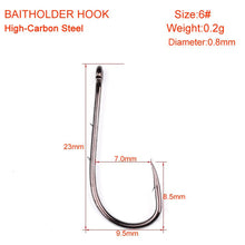 Load image into Gallery viewer, JACKFISH #6-#6/0 Fishing Hook 50pcs Pesca barbed hook Baitholder Black Color Jig Big Hook Sliced Shank High Carbon Steel Hooks