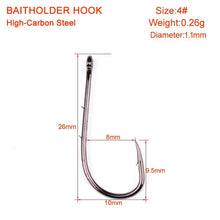 Load image into Gallery viewer, JACKFISH #6-#6/0 Fishing Hook 50pcs Pesca barbed hook Baitholder Black Color Jig Big Hook Sliced Shank High Carbon Steel Hooks