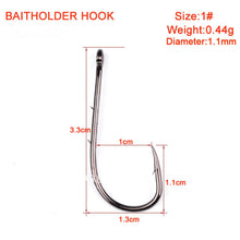 Load image into Gallery viewer, JACKFISH #6-#6/0 Fishing Hook 50pcs Pesca barbed hook Baitholder Black Color Jig Big Hook Sliced Shank High Carbon Steel Hooks