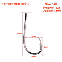 Load image into Gallery viewer, JACKFISH #6-#6/0 Fishing Hook 50pcs Pesca barbed hook Baitholder Black Color Jig Big Hook Sliced Shank High Carbon Steel Hooks
