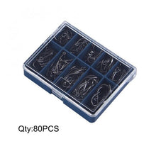 Load image into Gallery viewer, 80pcs Fishing Bait Hooks 10 Sizes With Carry Box High Carbon Steel Fishing Hooks Overturned Hooks For Fly Fishing Accessories