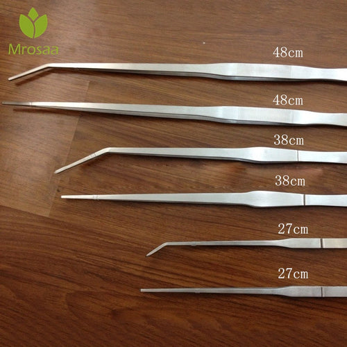 New 27cm/38cm/48cm Straight/Elbow Stainless Steel Fish Tank Tweezers Pliers Plants tweezers Aquarium Maintenance Cleaning Tools