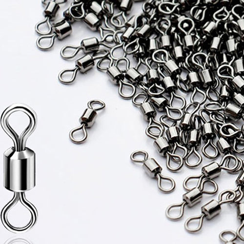 10-50PCS Fishing Swivel Sizes Solid Connector Ball Bearing  Snap Fishing Swivels Rolling  Stainless Steel Beads