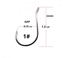 Load image into Gallery viewer, 50pcs/ Lot octopus Fishing Hooks High Carbon Chmical Sharpen Barbed Circle Hook Tackle Set 5C Point Hardness Supplier Fishhooks