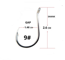 Load image into Gallery viewer, 50pcs/ Lot octopus Fishing Hooks High Carbon Chmical Sharpen Barbed Circle Hook Tackle Set 5C Point Hardness Supplier Fishhooks