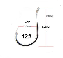 Load image into Gallery viewer, 50pcs/ Lot octopus Fishing Hooks High Carbon Chmical Sharpen Barbed Circle Hook Tackle Set 5C Point Hardness Supplier Fishhooks