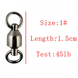 Hyaena 50pcs Ball Bearing Fishing Swivel/Solid Ring Brass/ Nickle Sea Fishing Swivels Connector Size1#-8#